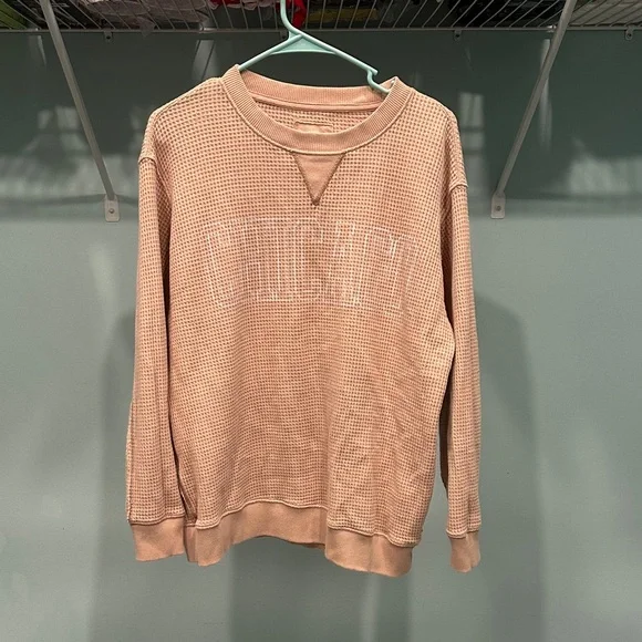 Aerie Chicago Light Tan waffle Sweater - Picture 2 of 5